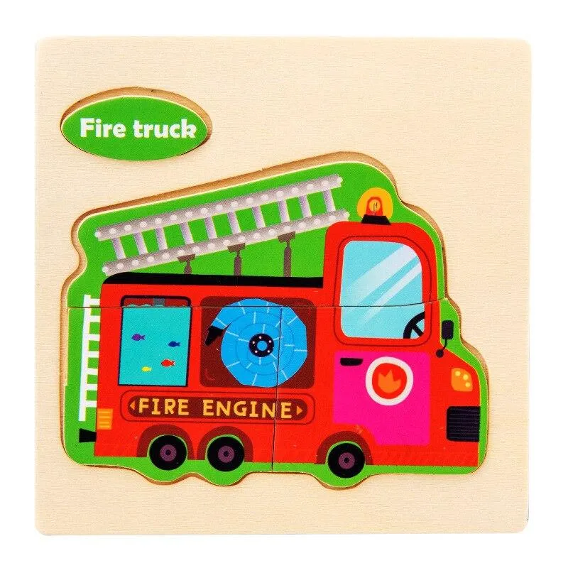 3D Wooden Puzzle Jigsaw Toys For Children Wood 3d Cartoon Animal Puzzles Intelligence Kids Early Educational Toys