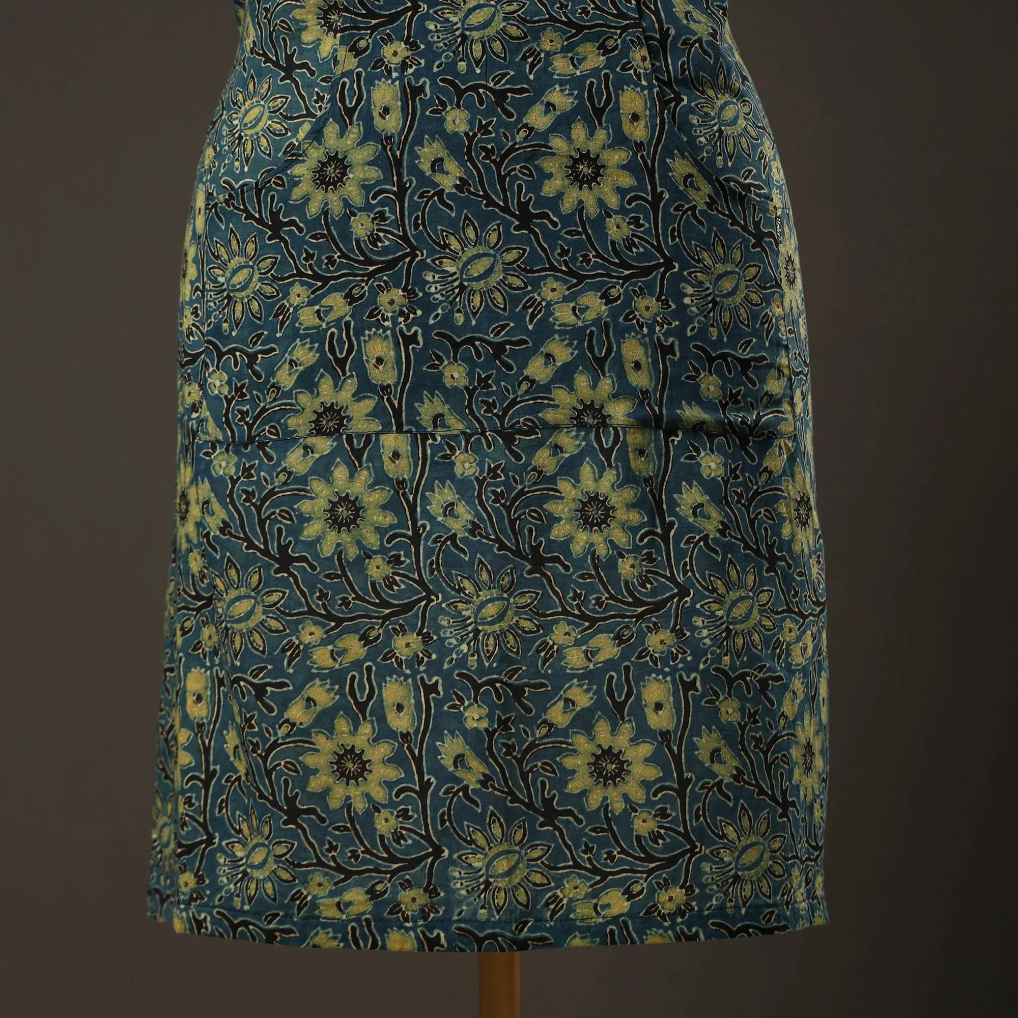 Ajrakh Block Printed Cotton Apron with Pocket 34