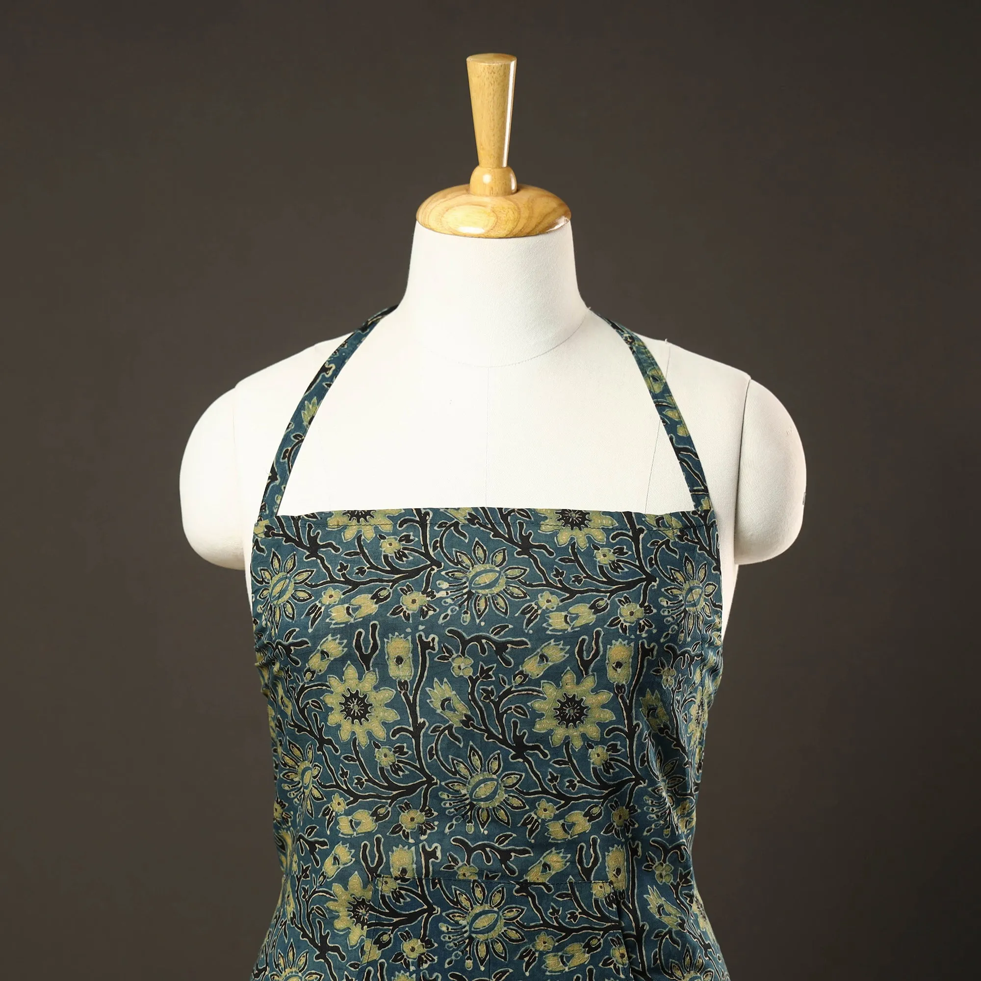 Ajrakh Block Printed Cotton Apron with Pocket 34
