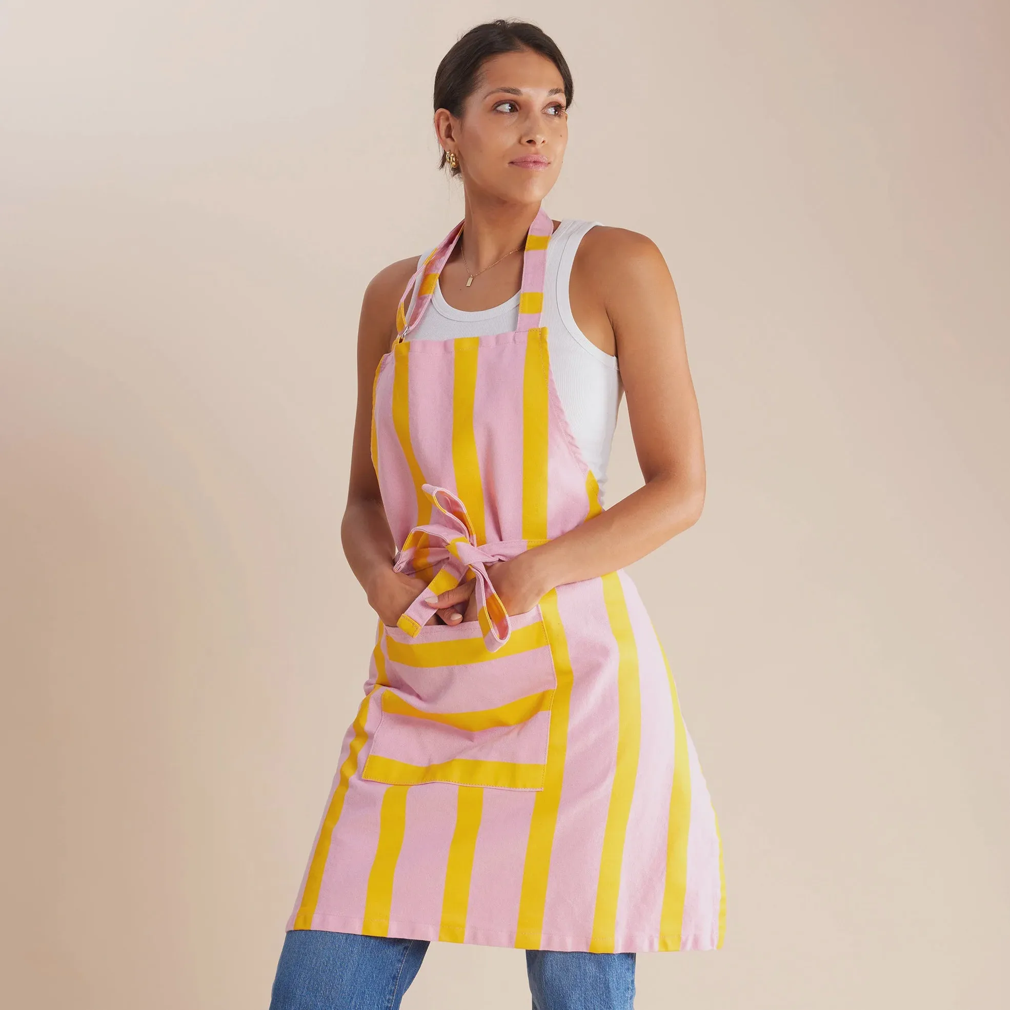 Apron⎮Pink Lemonade Stripes