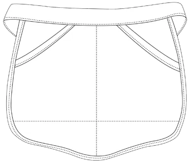 Black Scalloped Deluxe Waist Apron (2 Pockets)