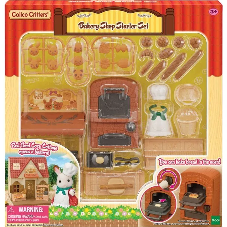 Calico Critters Bakery Shop Starter Set, Dollhouse Playset with Furniture and Accessories