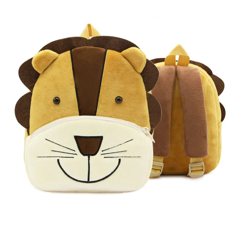 Children School Backpack Cartoon Rainbow Unicorn Design Soft Plush Material For Toddler Baby Girls Kindergarten Kids School Bags