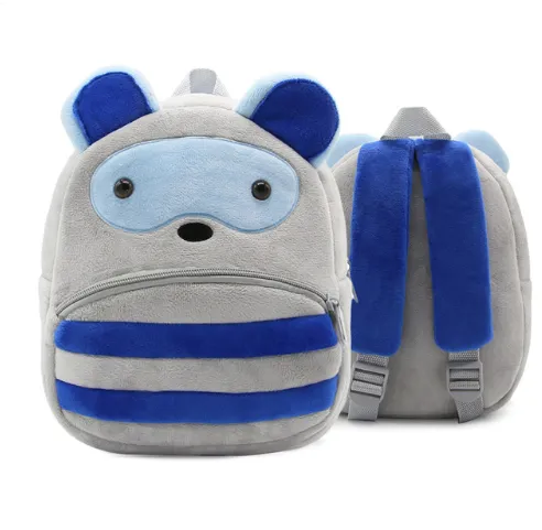 Children School Backpack Cartoon Rainbow Unicorn Design Soft Plush Material For Toddler Baby Girls Kindergarten Kids School Bags
