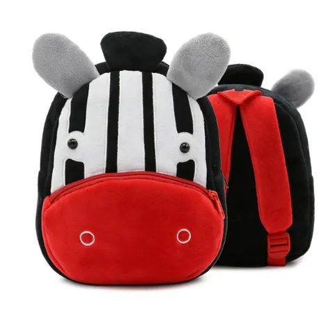 Children School Backpack Cartoon Rainbow Unicorn Design Soft Plush Material For Toddler Baby Girls Kindergarten Kids School Bags