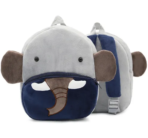 Children School Backpack Cartoon Rainbow Unicorn Design Soft Plush Material For Toddler Baby Girls Kindergarten Kids School Bags