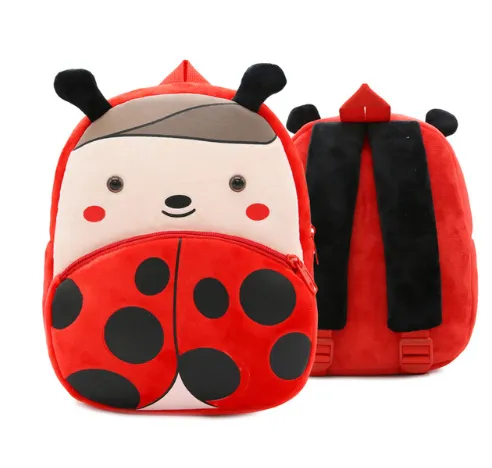 Children School Backpack Cartoon Rainbow Unicorn Design Soft Plush Material For Toddler Baby Girls Kindergarten Kids School Bags