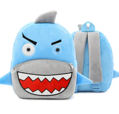 Children School Backpack Cartoon Rainbow Unicorn Design Soft Plush Material For Toddler Baby Girls Kindergarten Kids School Bags