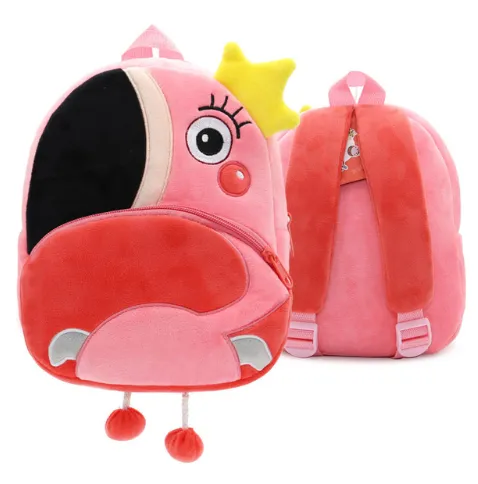 Children School Backpack Cartoon Rainbow Unicorn Design Soft Plush Material For Toddler Baby Girls Kindergarten Kids School Bags
