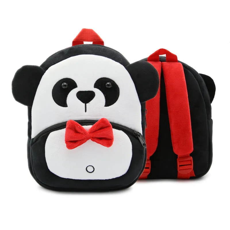Children School Backpack Cartoon Rainbow Unicorn Design Soft Plush Material For Toddler Baby Girls Kindergarten Kids School Bags