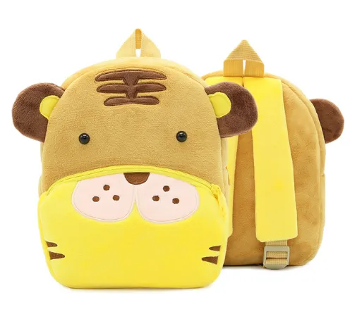 Children School Backpack Cartoon Rainbow Unicorn Design Soft Plush Material For Toddler Baby Girls Kindergarten Kids School Bags