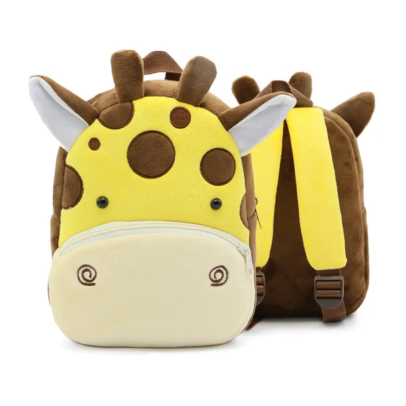 Children School Backpack Cartoon Rainbow Unicorn Design Soft Plush Material For Toddler Baby Girls Kindergarten Kids School Bags