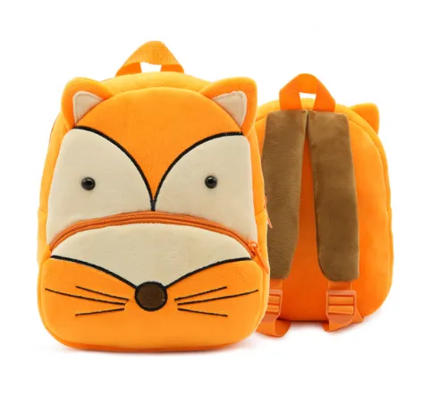 Children School Backpack Cartoon Rainbow Unicorn Design Soft Plush Material For Toddler Baby Girls Kindergarten Kids School Bags