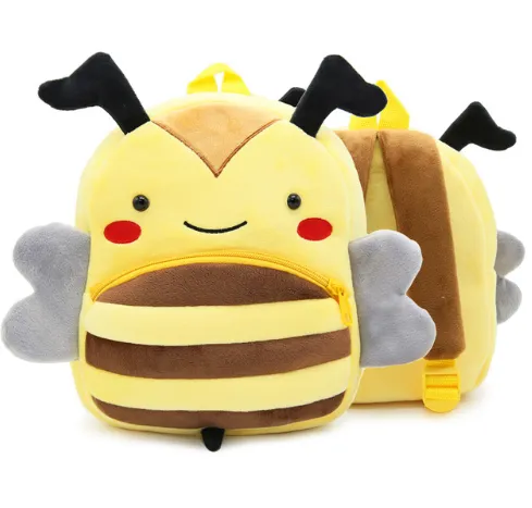 Children School Backpack Cartoon Rainbow Unicorn Design Soft Plush Material For Toddler Baby Girls Kindergarten Kids School Bags