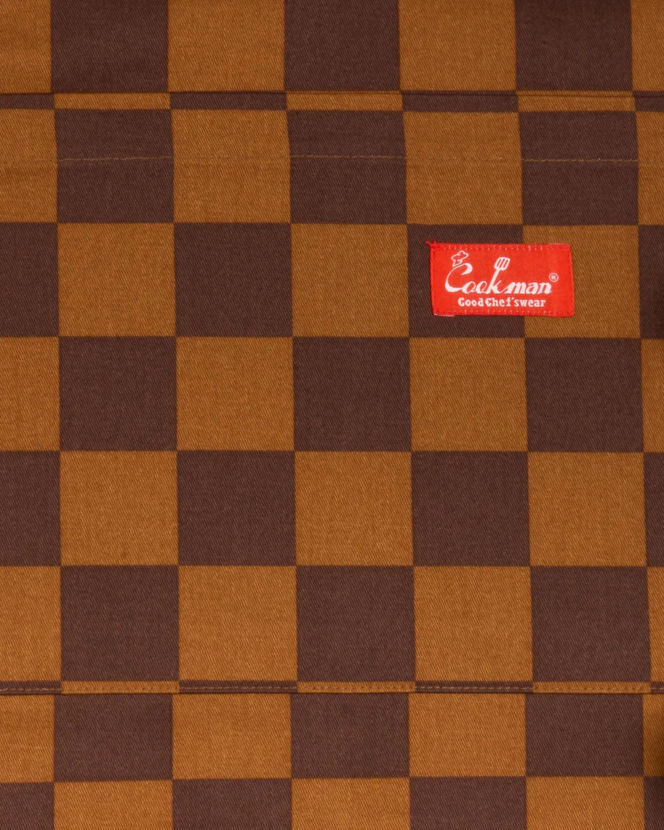 Cookman Wide Pocket Checker Apron - Brown