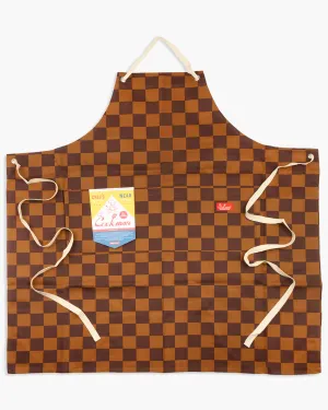 Cookman Wide Pocket Checker Apron - Brown