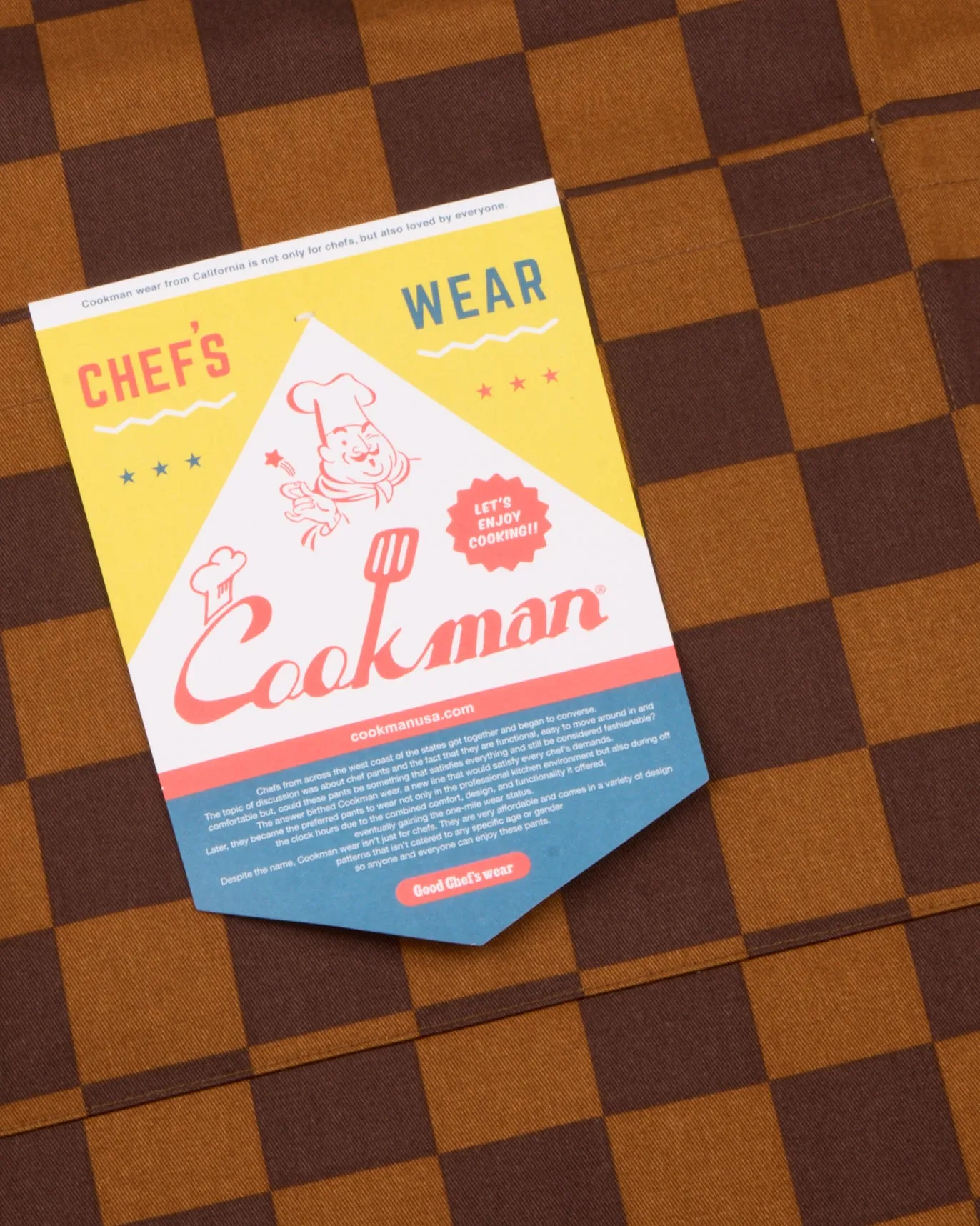Cookman Wide Pocket Checker Apron - Brown