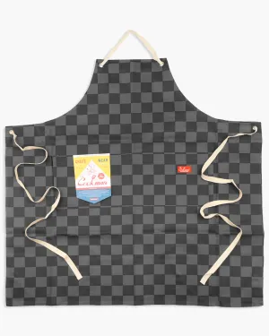 Cookman Wide Pocket Checker Apron - Charcoal