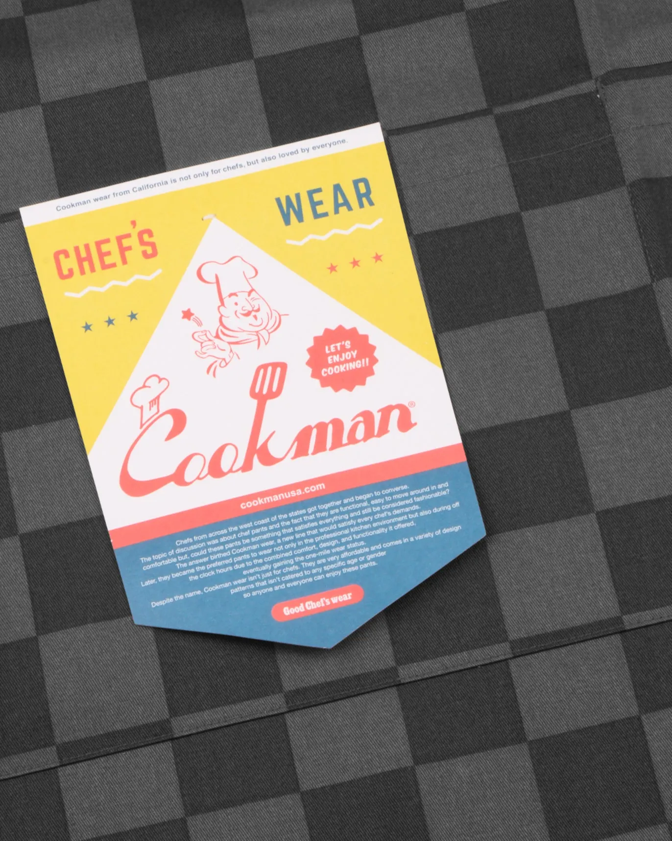Cookman Wide Pocket Checker Apron - Charcoal