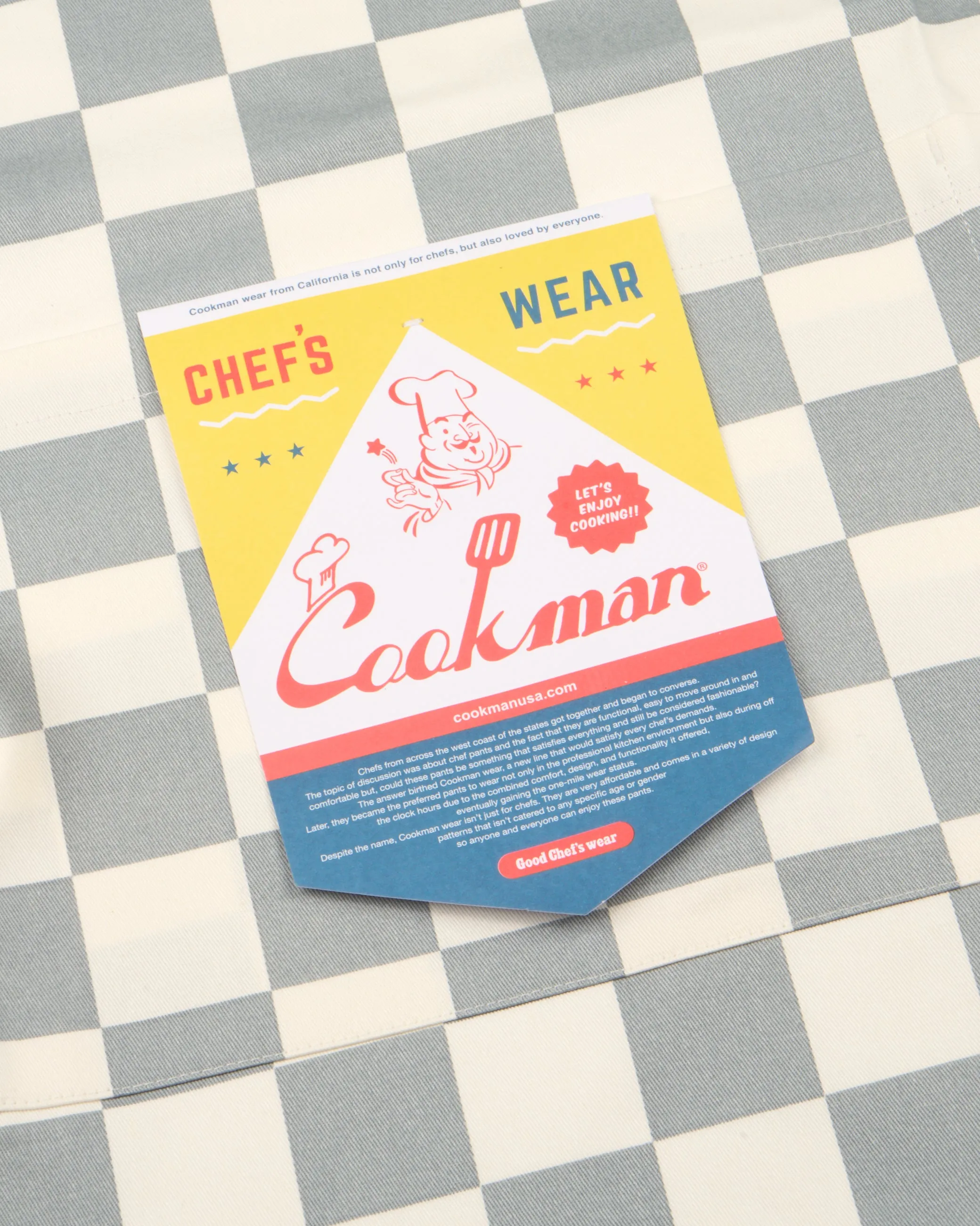 Cookman Wide Pocket Checker Apron - Grey