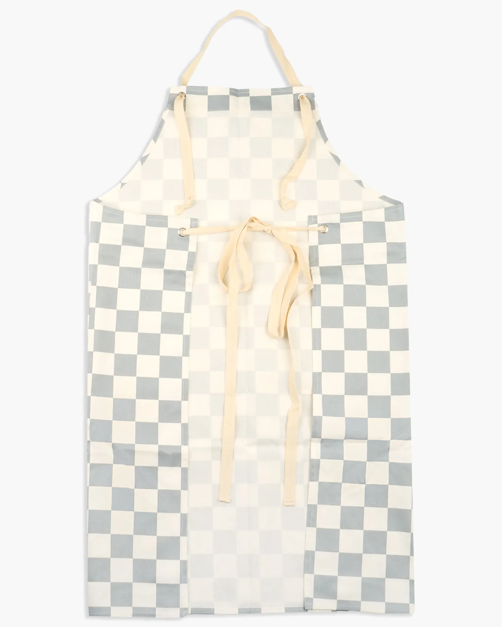 Cookman Wide Pocket Checker Apron - Grey