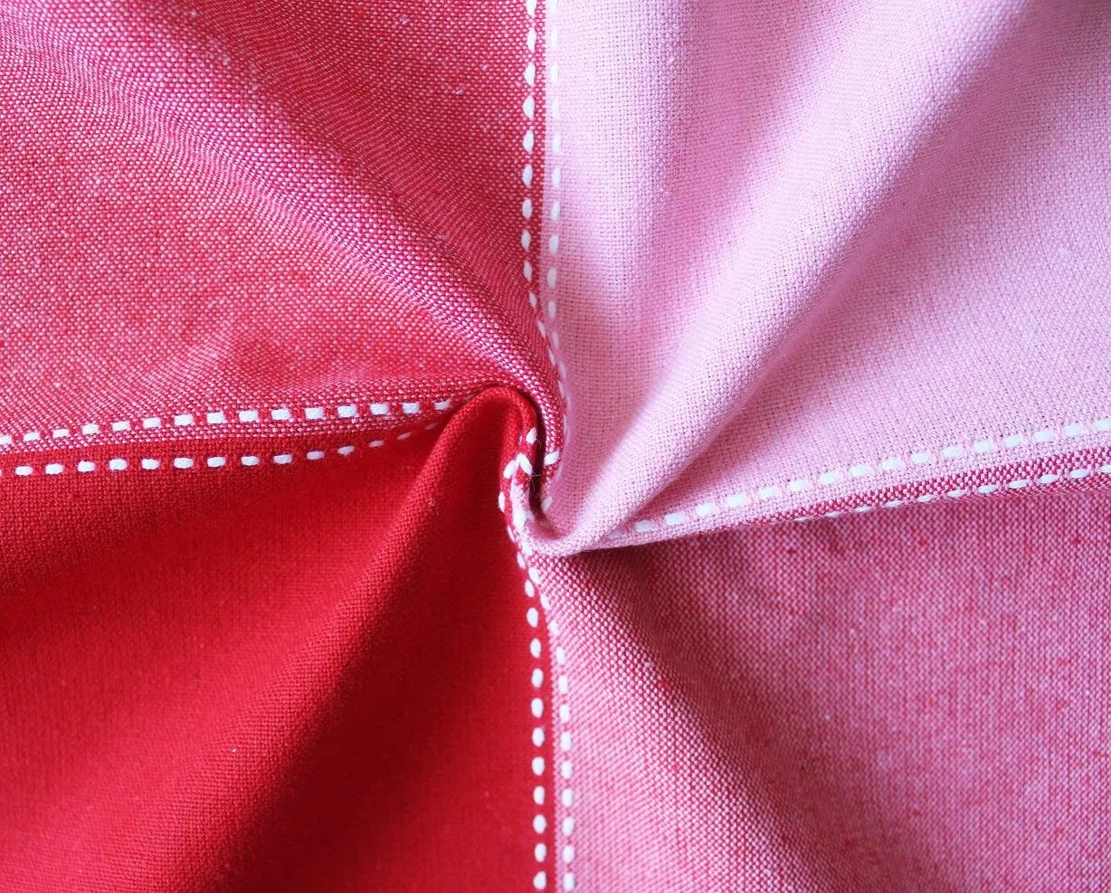 Cotton 4 Way Dobby Red With Solid Pocket Free Size Apron Pack Of 1