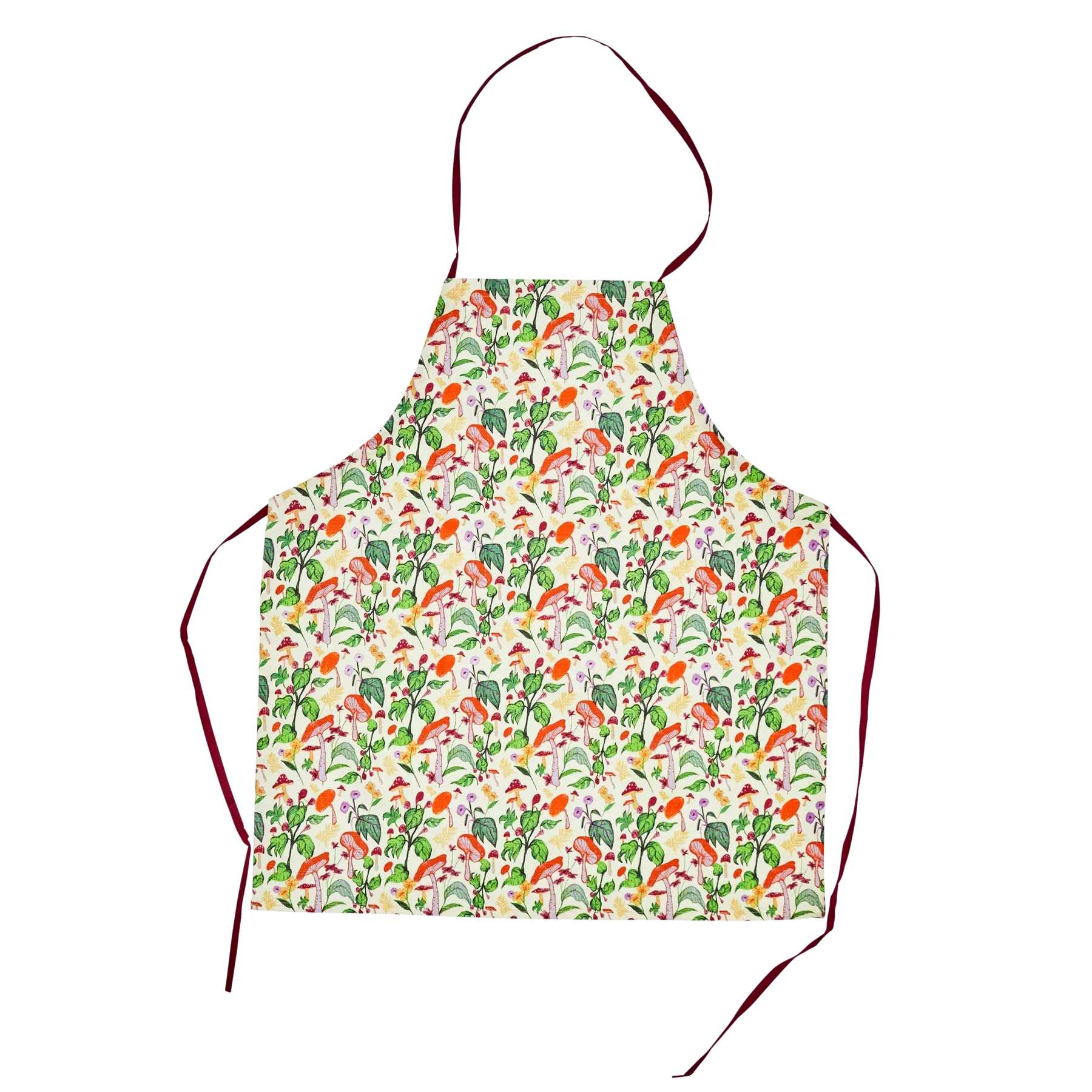 Cotton Apron in Mushroom Print
