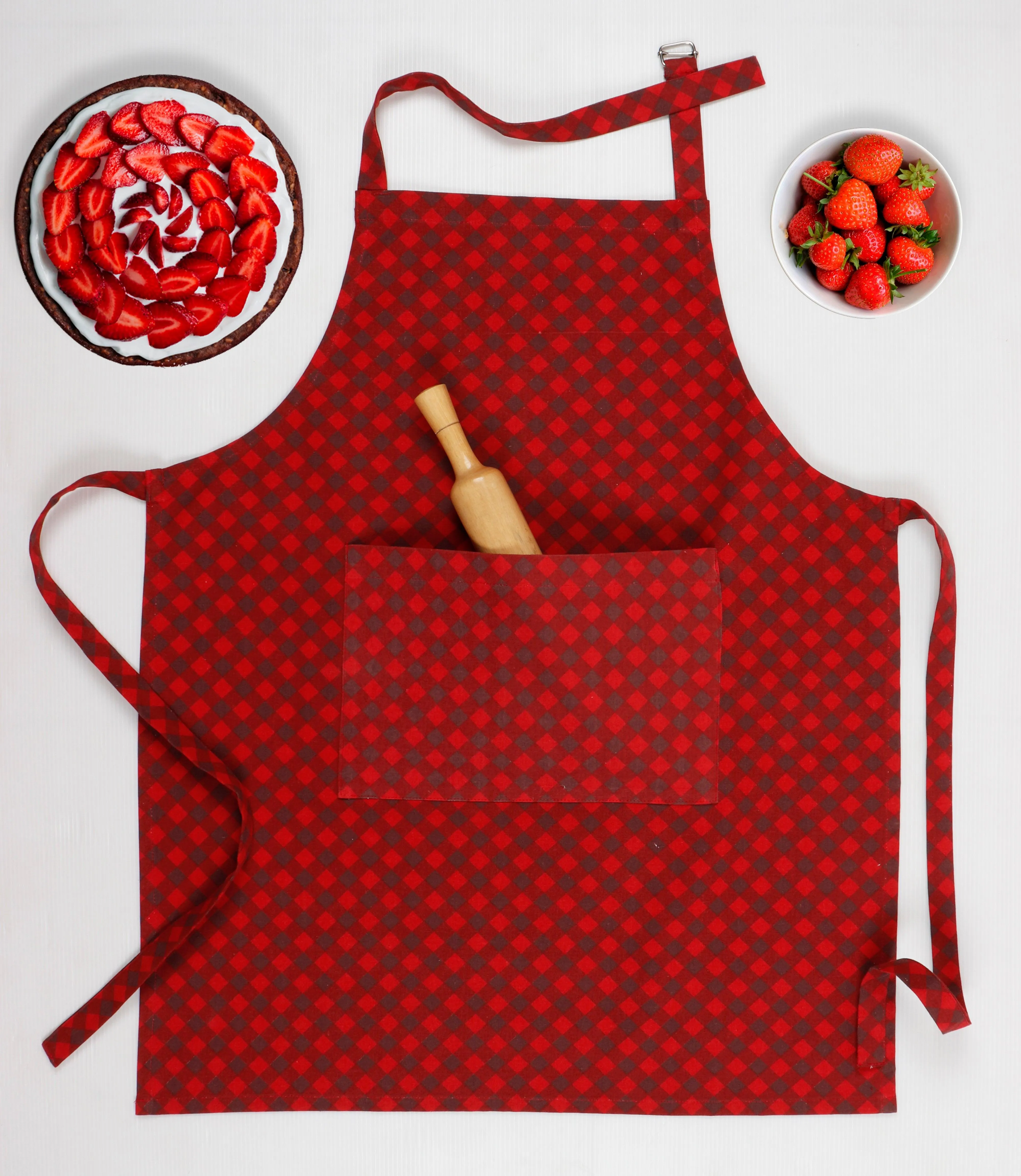 Cotton Buffalo Cross Free Size Apron Pack Of 1