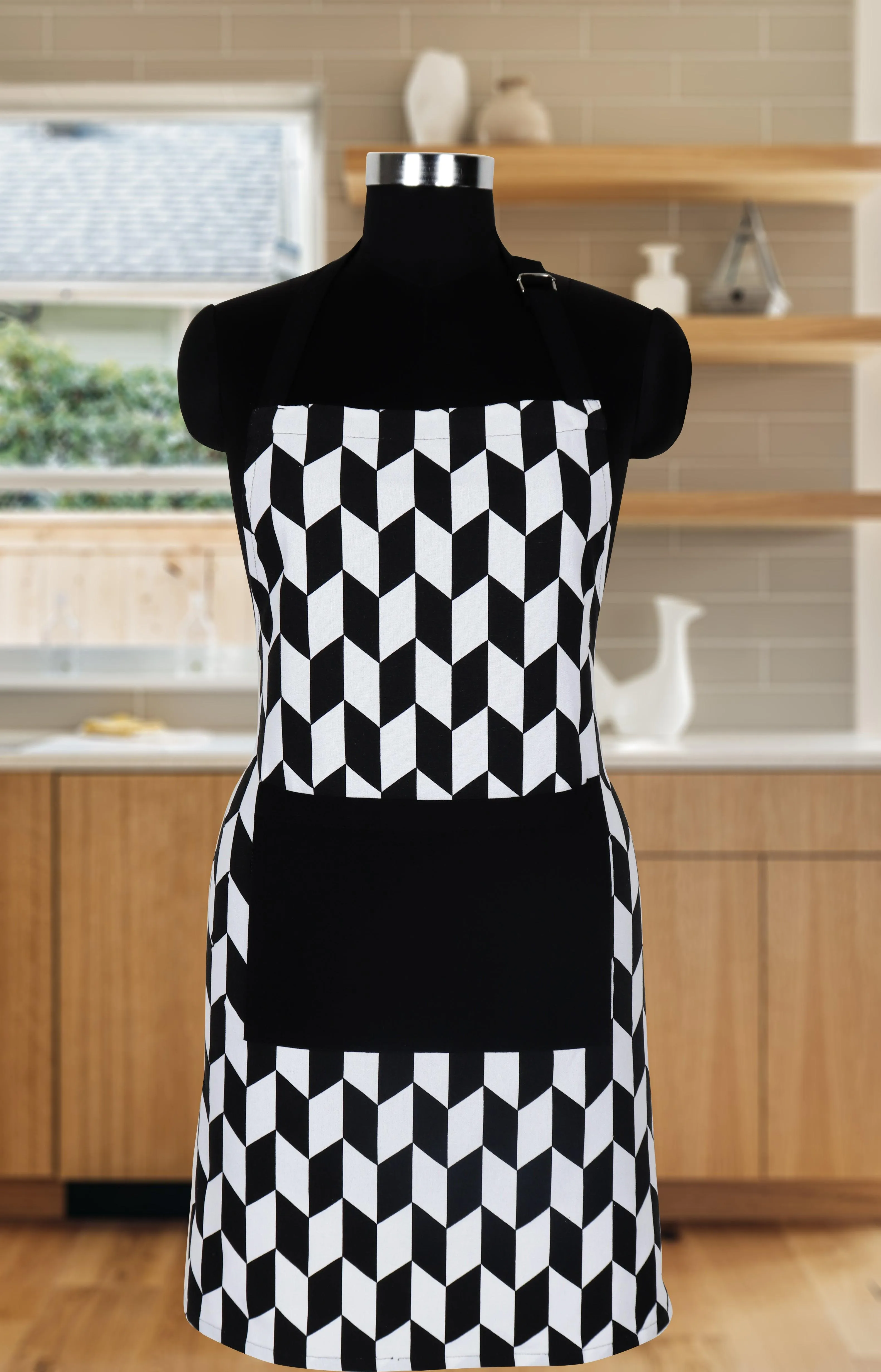 Cotton Classic Diamond Black Free Size Apron Pack of 1