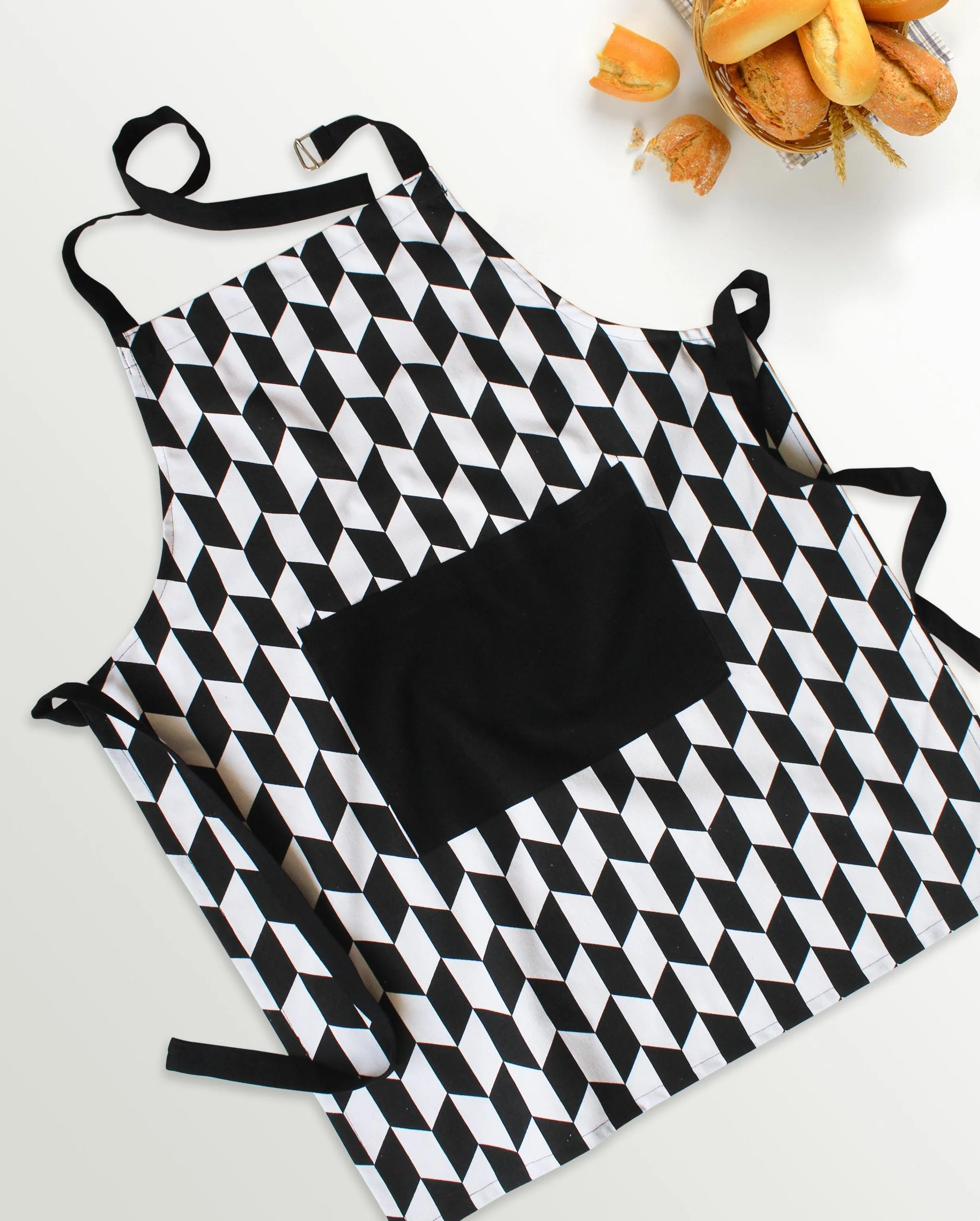 Cotton Classic Diamond Black Free Size Apron Pack of 1