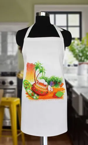 Cotton Design Pongal Free Size Apron Pack Of 1