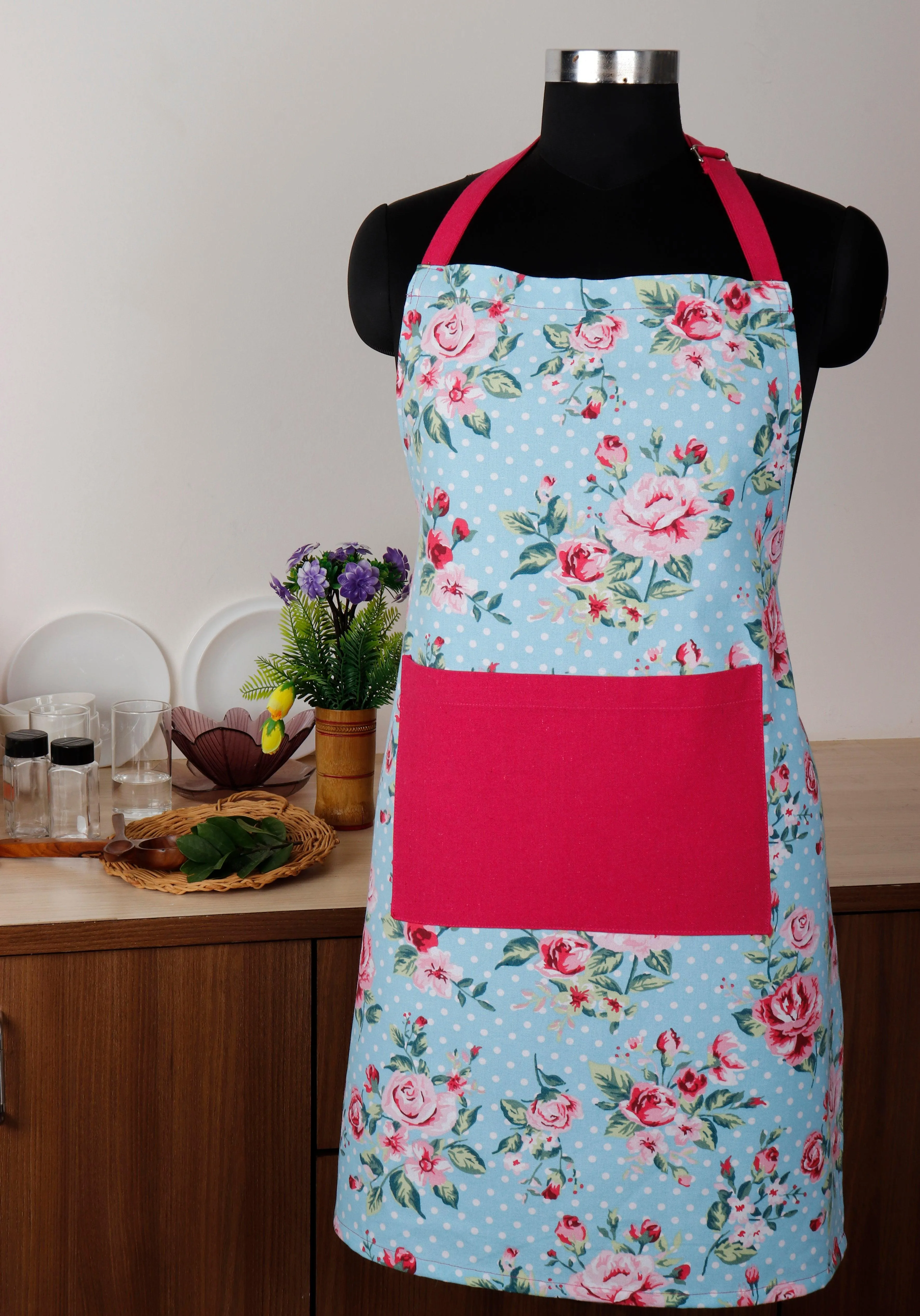 Cotton Sophia With Solid Pocket Free Size Apron Pack Of 1