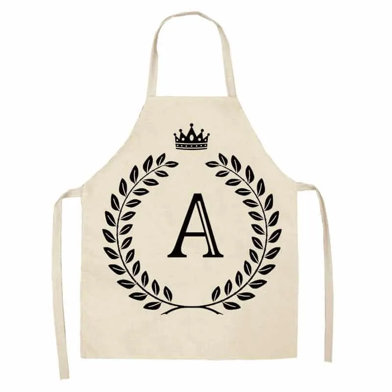 Crown and Letter Printed Kitchen Apron