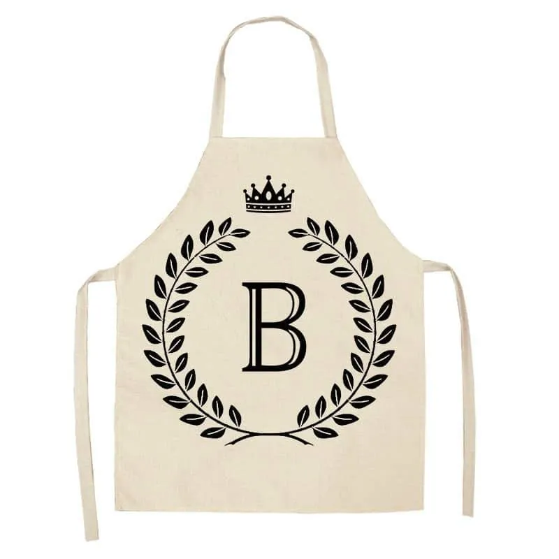 Crown and Letter Printed Kitchen Apron