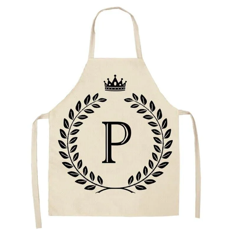 Crown and Letter Printed Kitchen Apron