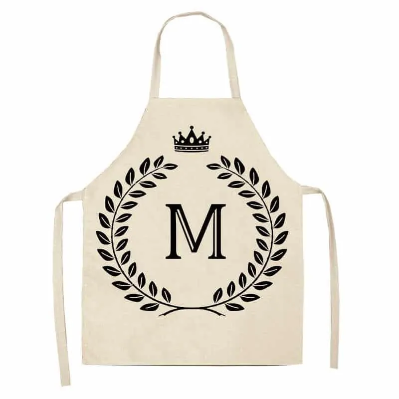 Crown and Letter Printed Kitchen Apron