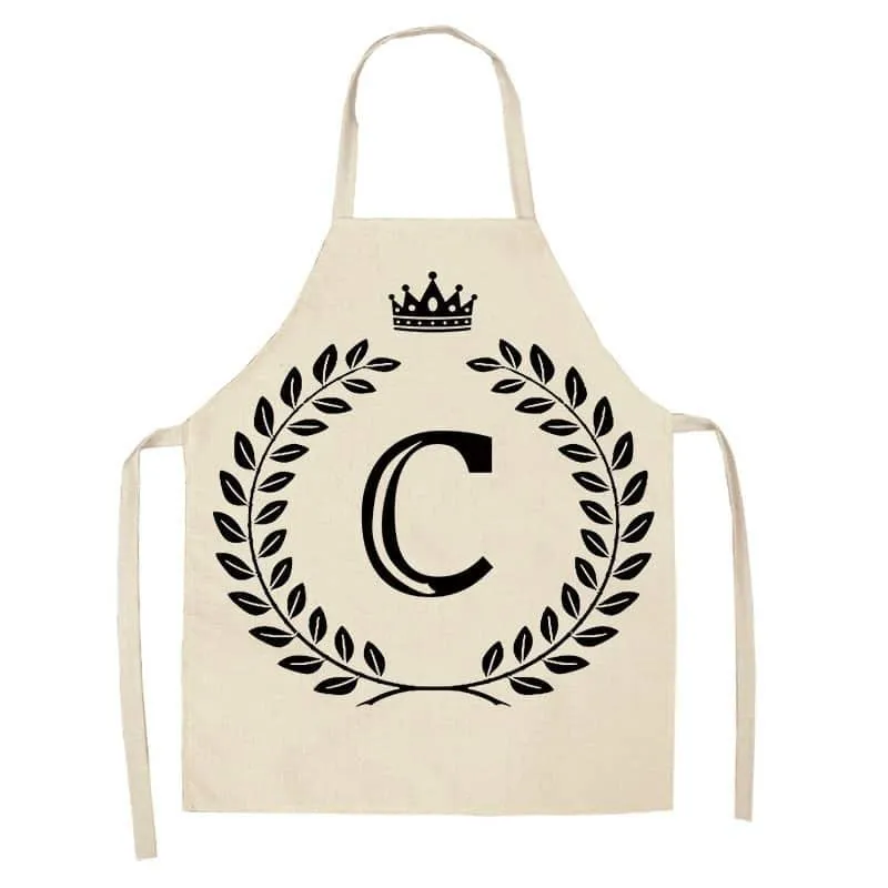 Crown and Letter Printed Kitchen Apron