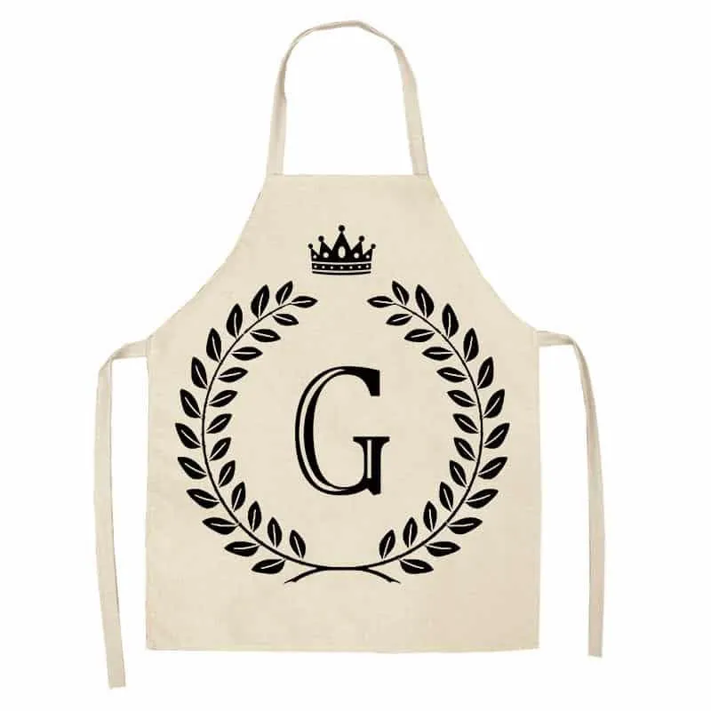 Crown and Letter Printed Kitchen Apron