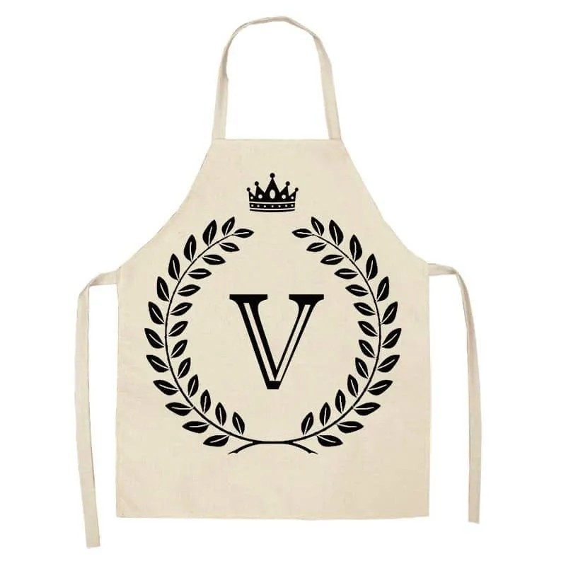 Crown and Letter Printed Kitchen Apron