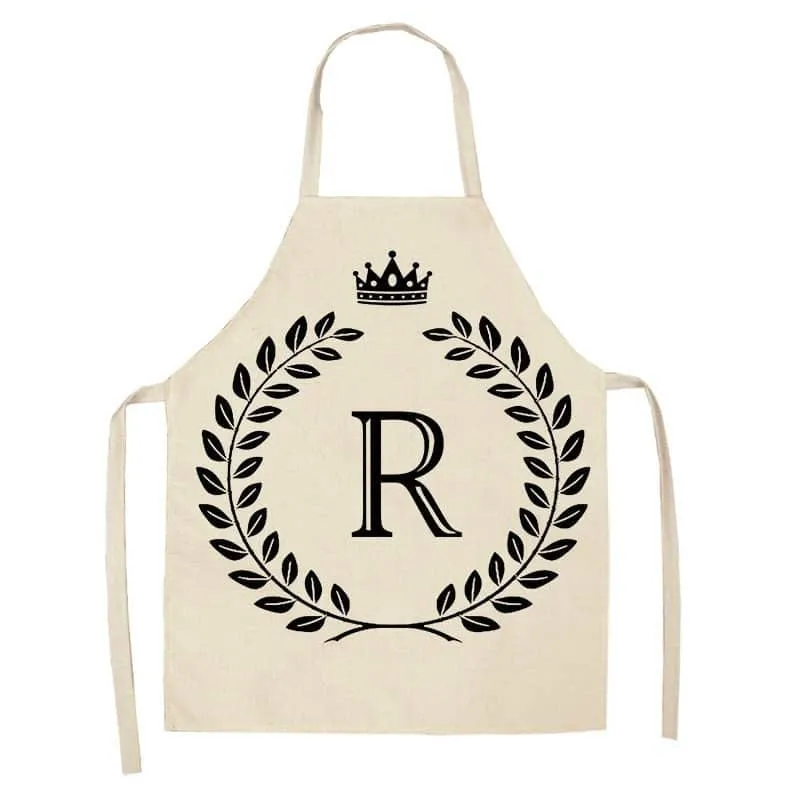 Crown and Letter Printed Kitchen Apron