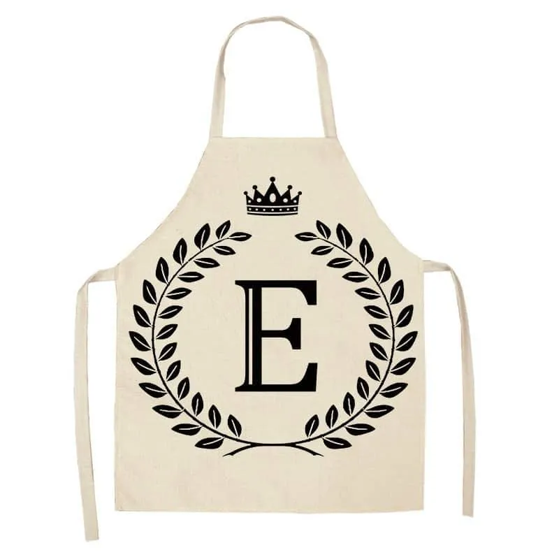 Crown and Letter Printed Kitchen Apron