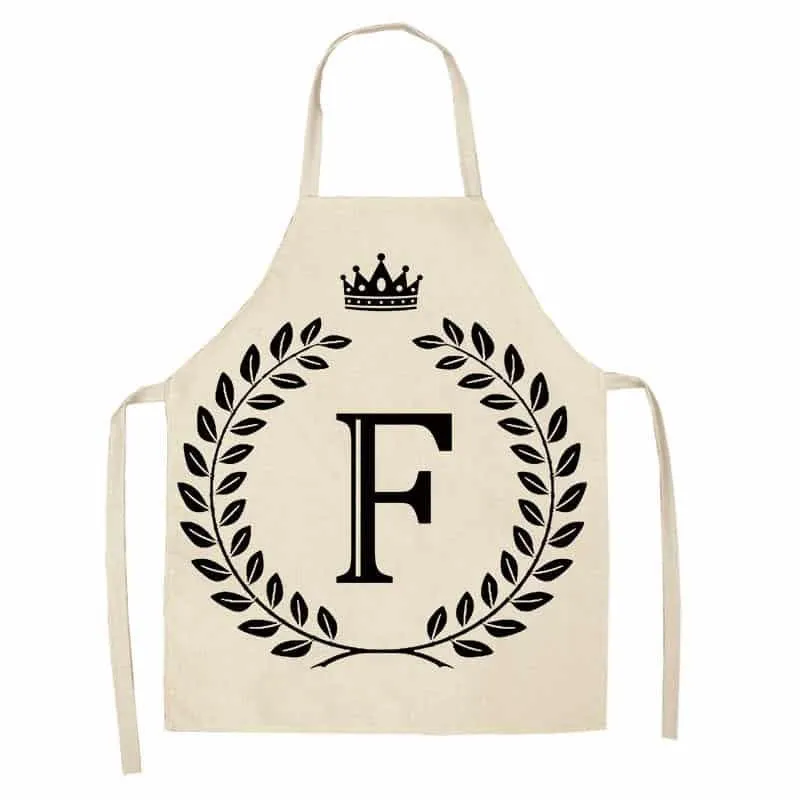 Crown and Letter Printed Kitchen Apron