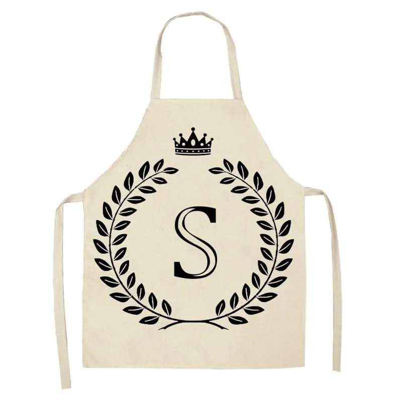 Crown and Letter Printed Kitchen Apron