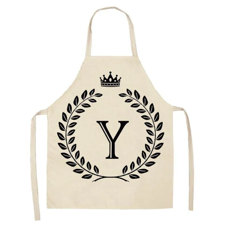 Crown and Letter Printed Kitchen Apron