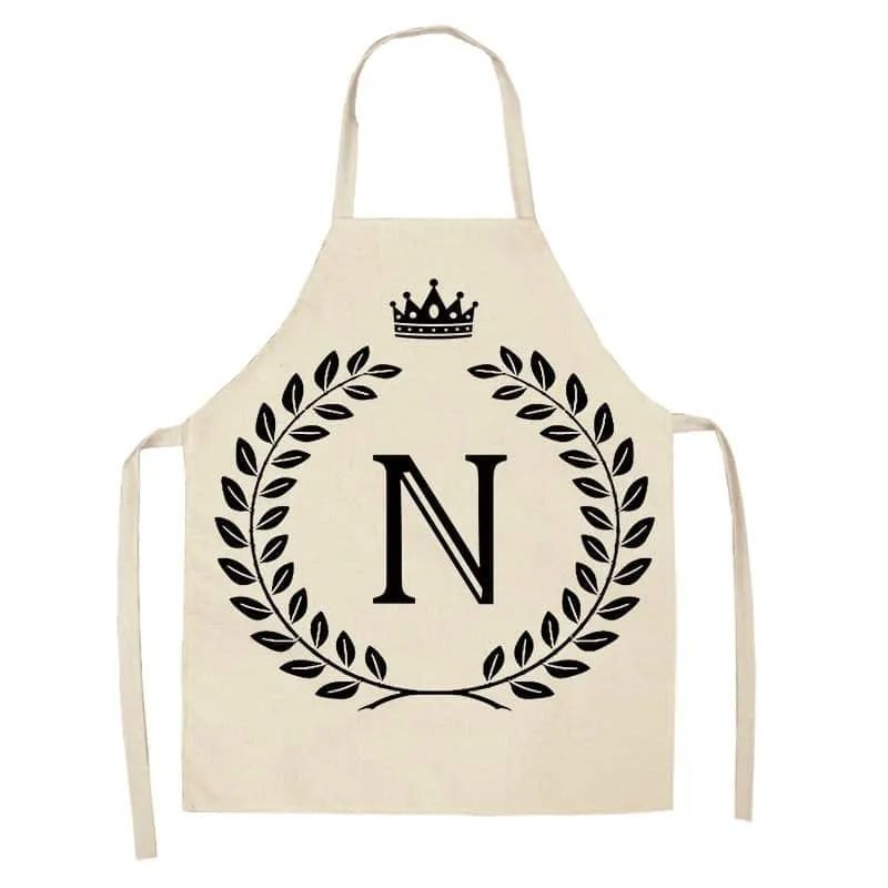 Crown and Letter Printed Kitchen Apron