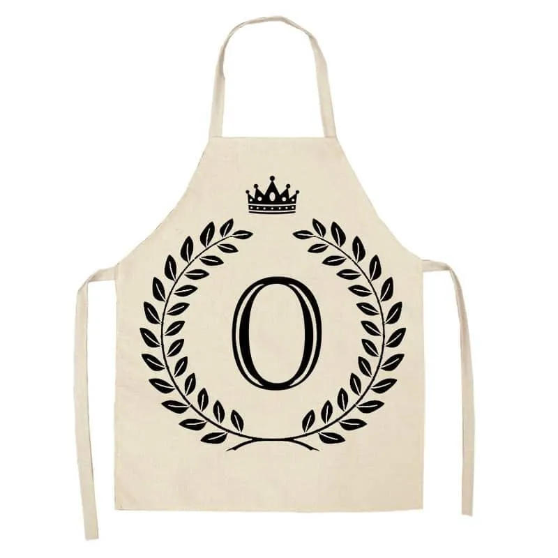 Crown and Letter Printed Kitchen Apron