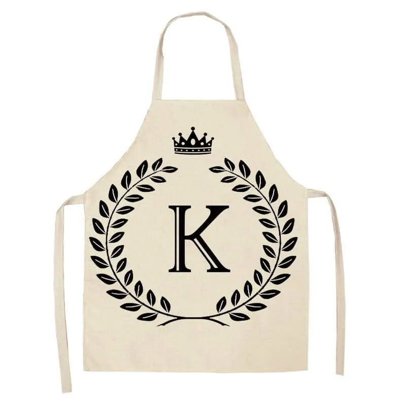 Crown and Letter Printed Kitchen Apron
