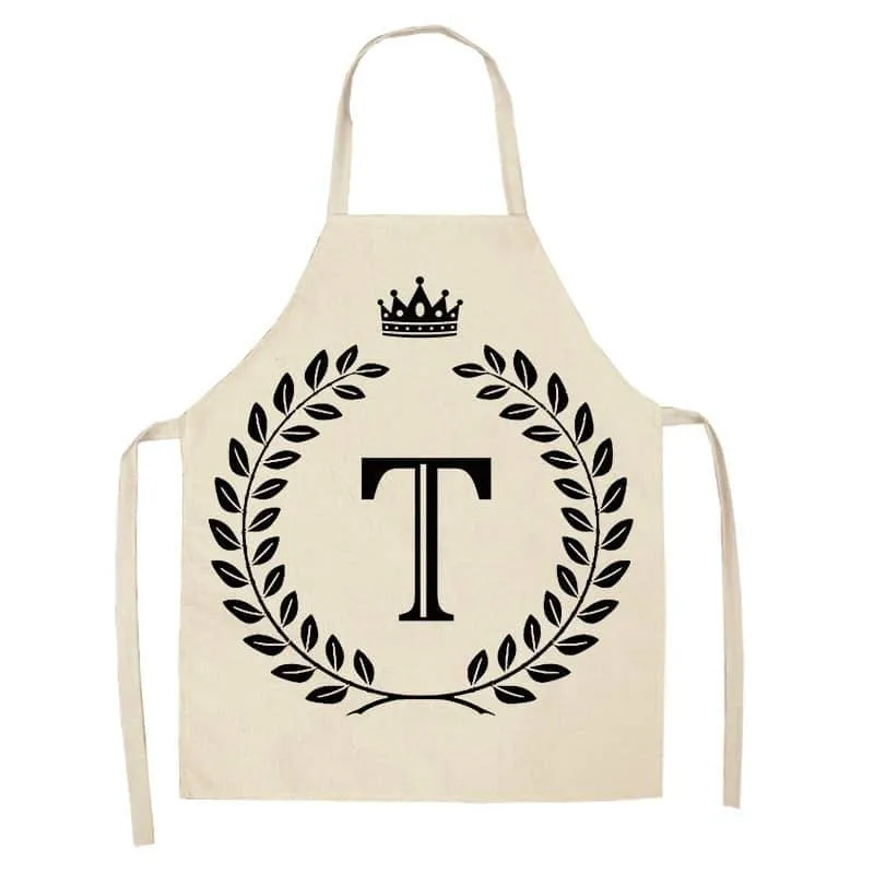 Crown and Letter Printed Kitchen Apron