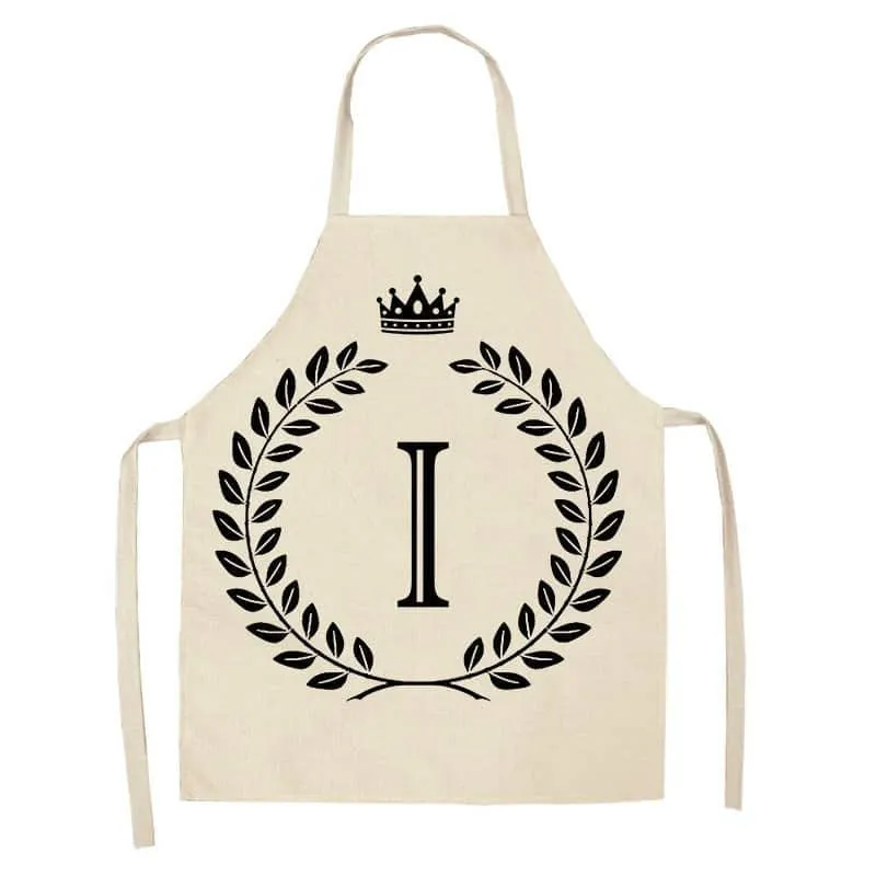 Crown and Letter Printed Kitchen Apron