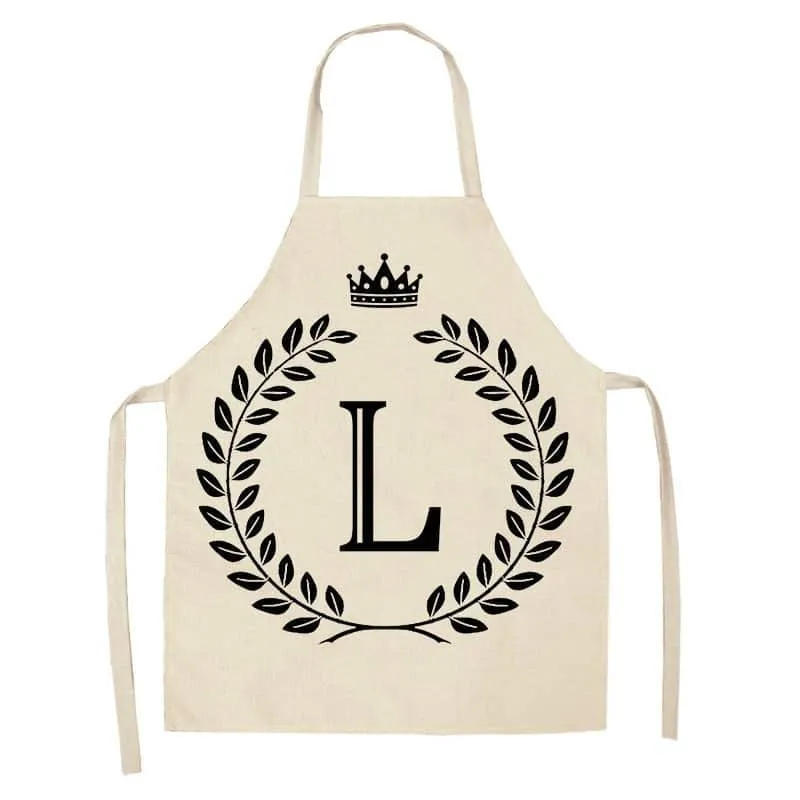 Crown and Letter Printed Kitchen Apron